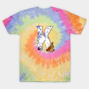 Name Initial Letter K and Dove T-Shirt